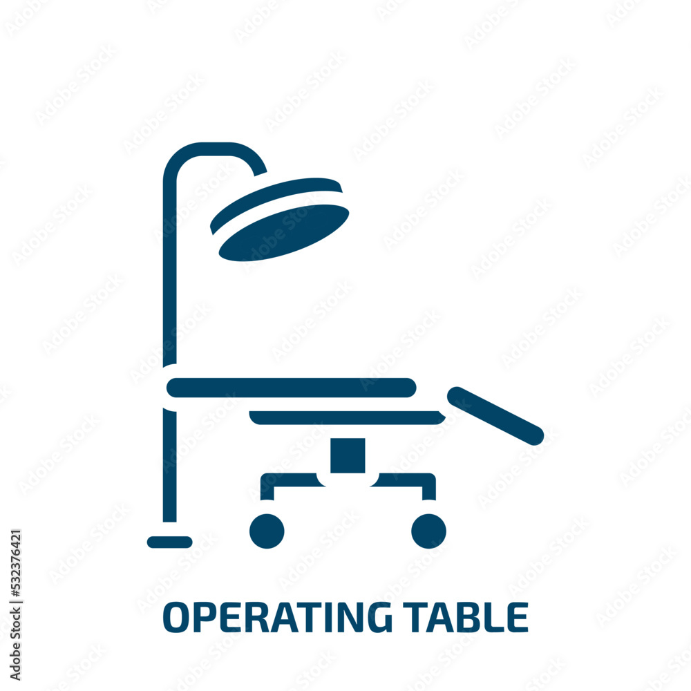 Poster operating table icon from technology collection. filled operating table, medical, operating glyph ic