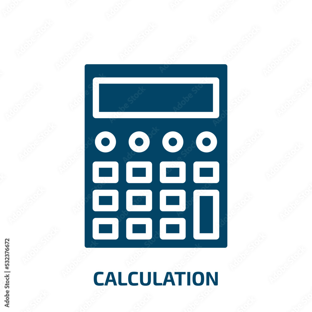 Poster calculation icon from technology collection. filled calculation, calculate, science glyph icons isol
