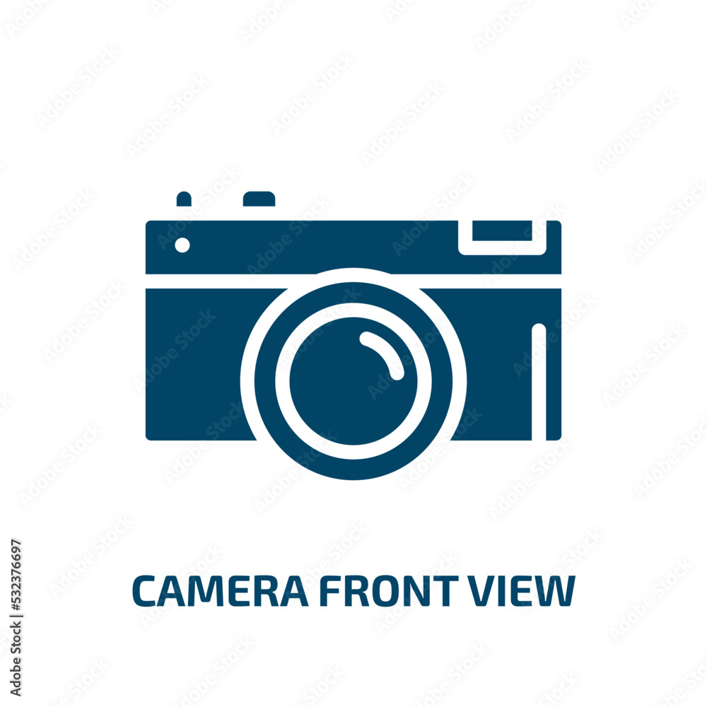 Aufkleber camera front view icon from technology collection. filled camera front view, photo, camera glyph ico