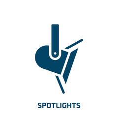 spotlights icon from technology collection. Filled spotlights, studio, decoration glyph icons isolated on white background. Black vector spotlights sign, symbol for web design and mobile apps