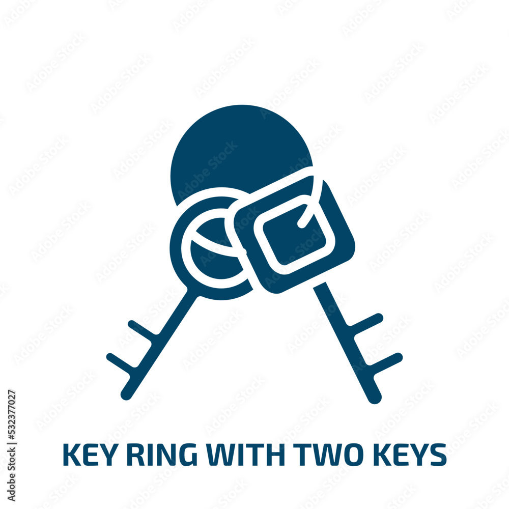 Aufkleber key ring with two keys icon from tools and utensils collection. filled key ring with two keys, passw