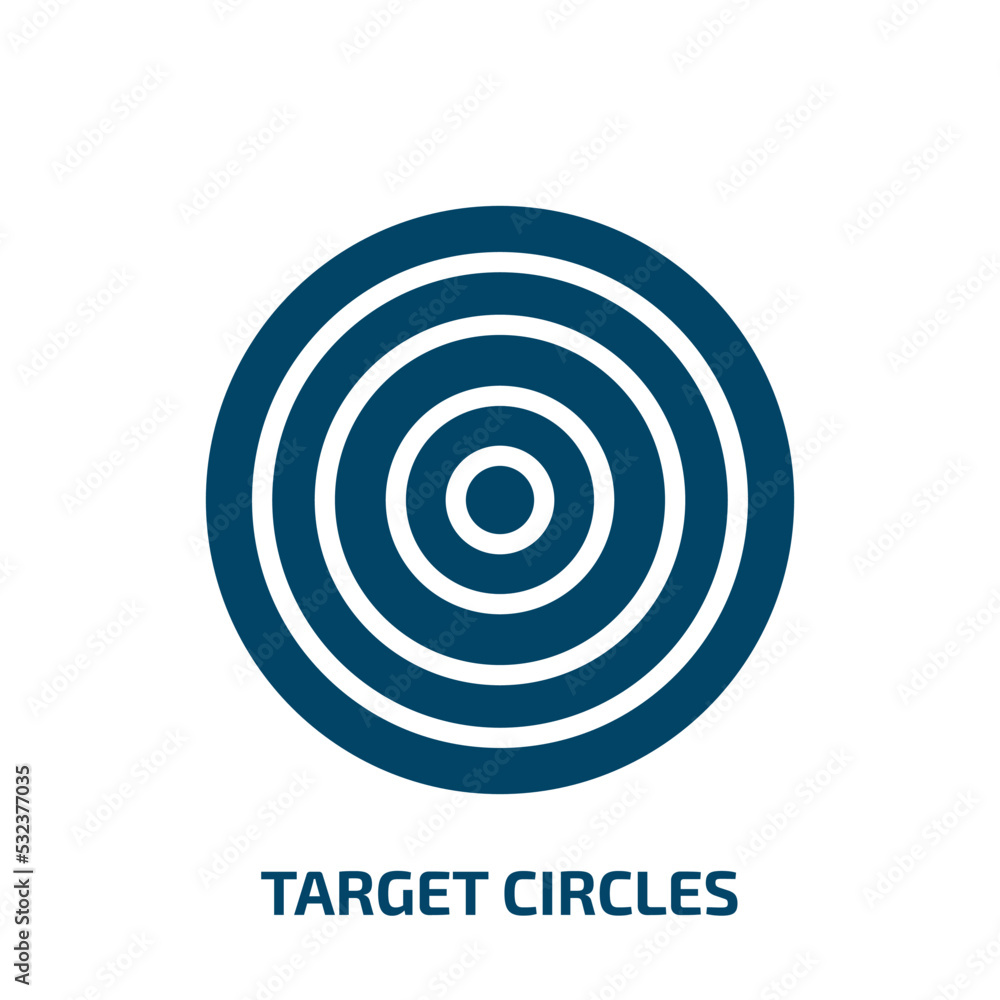 Poster target circles icon from tools and utensils collection. filled target circles, circle, arrow glyph i