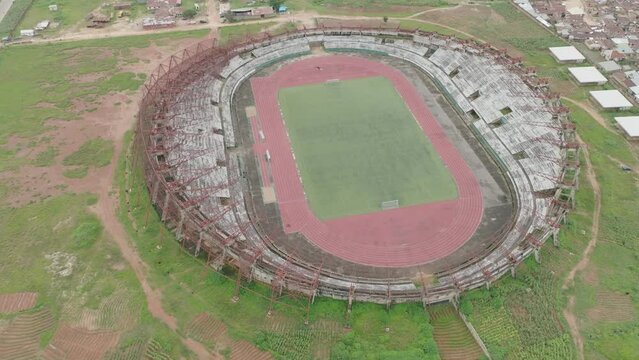AERIAL - New Jos Stadium, football, Jos Plateau, Nigeria, static shot