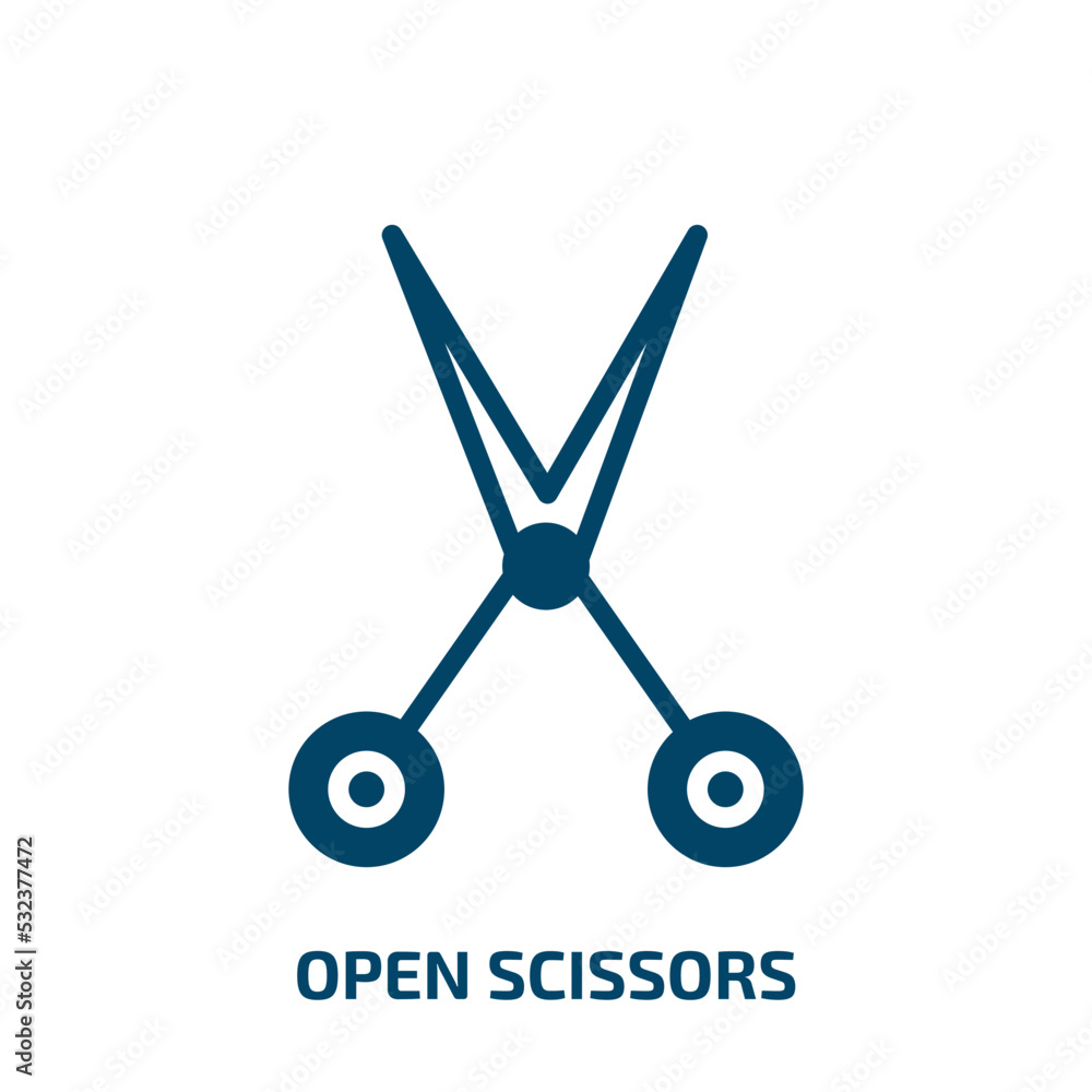Poster open scissors icon from tools and utensils collection. filled open scissors, open, cut glyph icons i