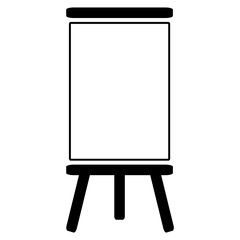 Tafel Icon schwarz - Leerer Aufsteller als Zeichen für Seminar, Lehrgang oder Präsentation