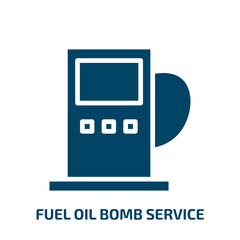 fuel oil bomb service icon from tools and utensils collection. Filled fuel oil bomb service, fuel, bomb glyph icons isolated on white background. Black vector fuel oil bomb service sign, symbol for