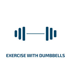 exercise with dumbbells icon from tools and utensils collection. Filled exercise with dumbbells, fitness, weight glyph icons isolated on white background. Black vector exercise with dumbbells sign,