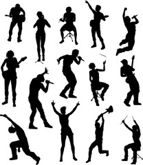 Silhouettes Rock or Pop Band Musicians