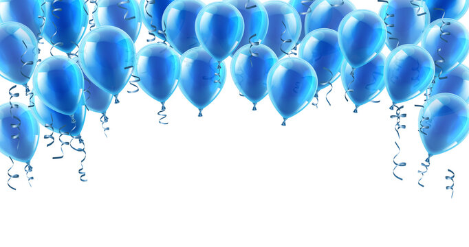 Blue Party Balloons Background