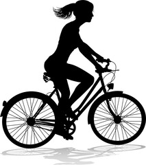 Woman Bike Cyclist Riding Bicycle Silhouette