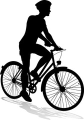 Obraz premium Bike and Bicyclist Silhouette