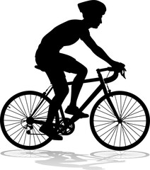 Obraz premium Bike and Bicyclist Silhouette