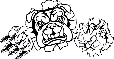 Bulldog Esports Gamer Mascot