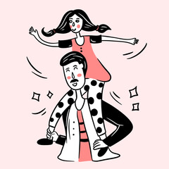 Hand drawn father's day illustration