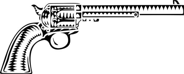 A cowboy style western gun or pistol old vintage revolver