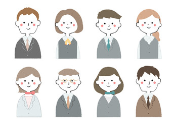 ビジネスマンとOLのアイコン　男性　女性