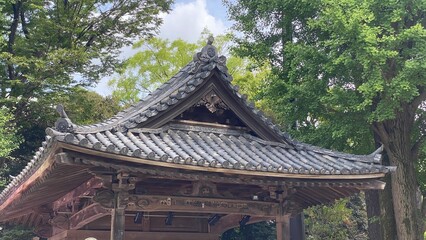 Old look architecture of Nezu shrine in Tokyo, year 2022