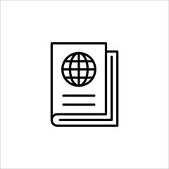 international passport icon vector illustration on white background.