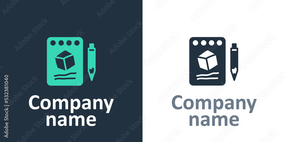 Poster logotype sketch on paper icon isolated on white background. logo design template element. vector