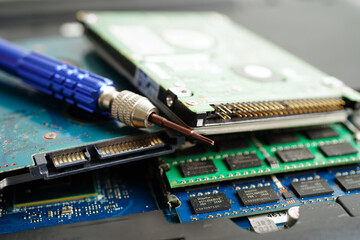 Repairing and upgrade circuit mainboard of notebook, electronic, computer hardware and technology...