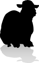 Sheep or Lamb Farm Animal in Silhouette