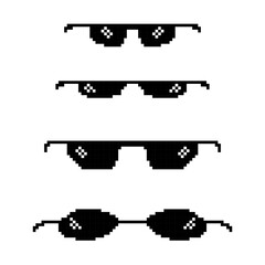Vector pixel glasses. Vector illustration