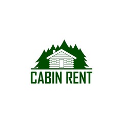 Cabin house rent logo isolated on white background