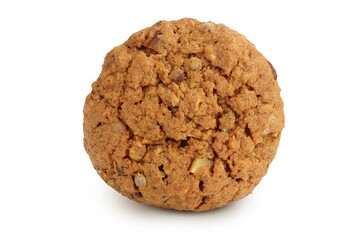 oatmeal cookies with flax, pumpkin and sunflower seeds isolated on white background with full depth of field