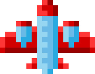 Fototapeta premium Plane Airplane Aeroplane Pixel Video Game Art Icon