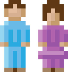 Woman Man Male Female Icon Pixel 8 Bit Game Art