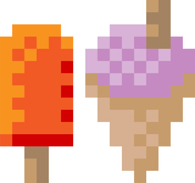 Ice Cream Frozen Yogurt Lolly Pixel 8 Bit Icon