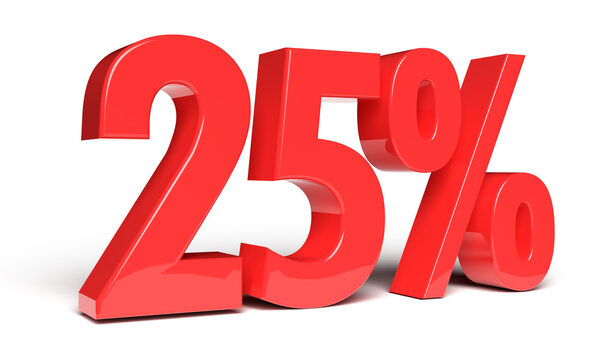 25 percent in 3d rendering isolated