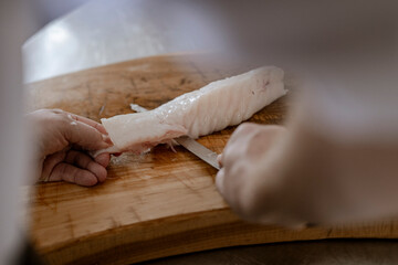 Fototapeta na wymiar Zubereitung Fisch