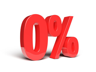 0 percent in 3d rendering isolated