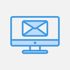 Email icon in blue style about communication, use for website mobile app presentation