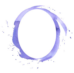 Oval abstract lilac watercolor background. Hand drawn watercolor background. Free watercolor design.	