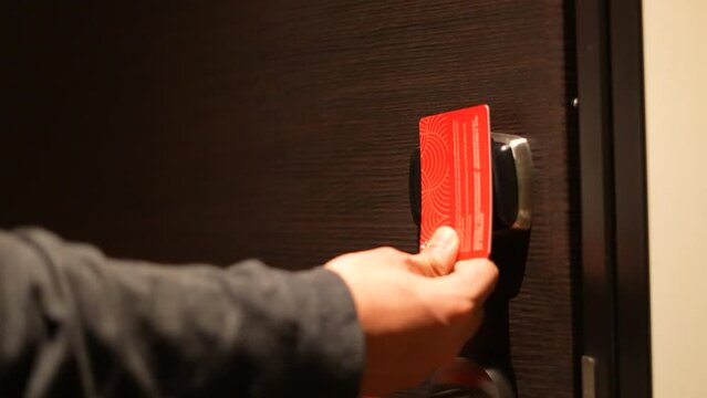 card touch on the sensor for  opening the door
