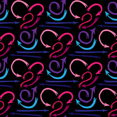 arrows vector seamless pattern on black background