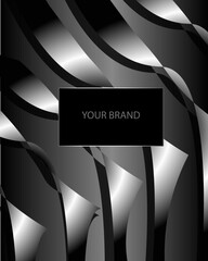 Style 3d background for company brand book with copy space. Silver fashion background.