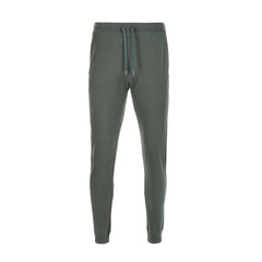 The lower part of the men's green tracksuit