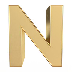Gold 3d letter N