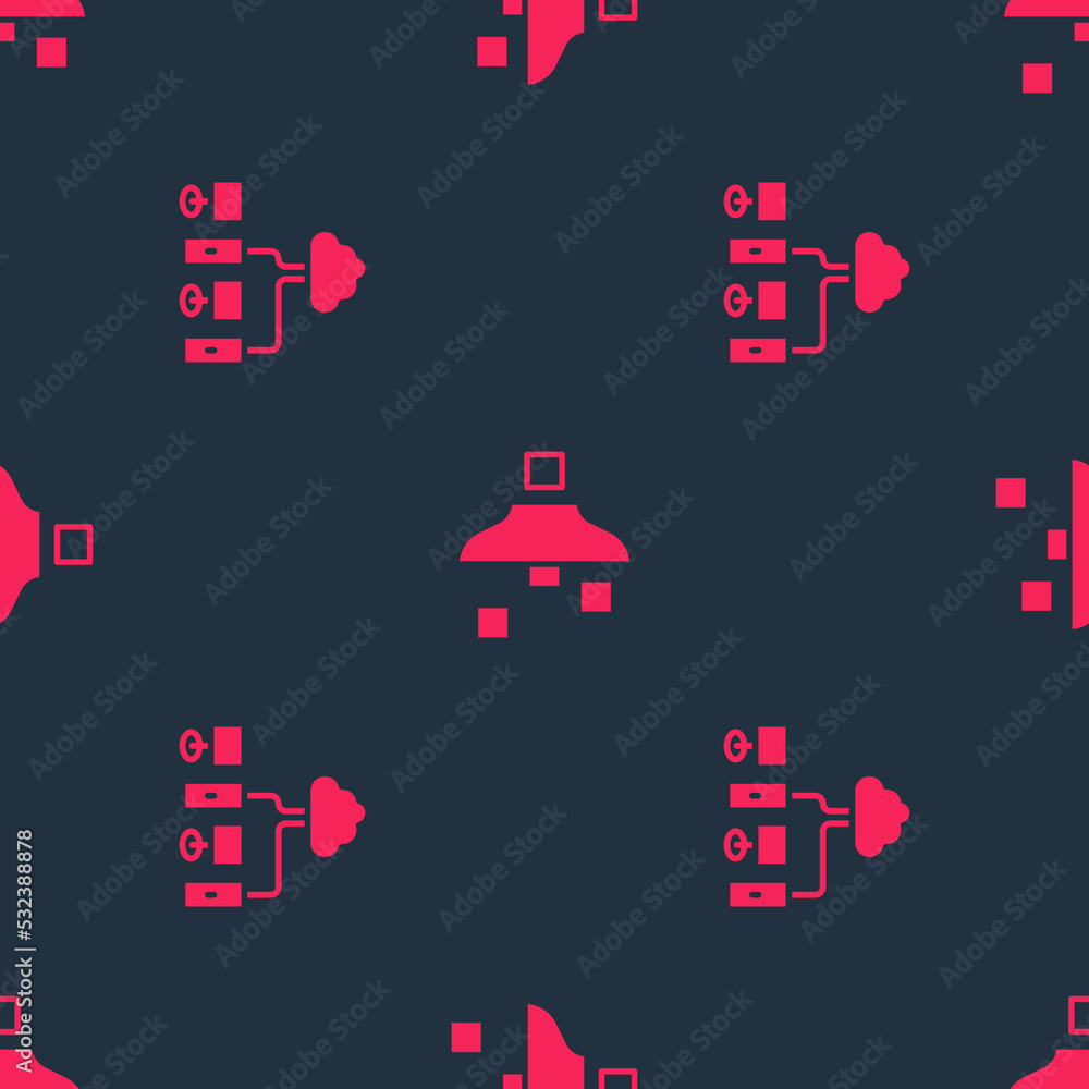Poster set computer network and filter setting on seamless pattern. vector