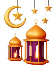 Ramadan Kareem background, 3d rendering illustration.