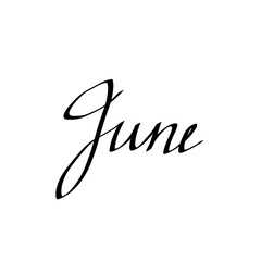 Fototapeta premium June. decorative inscription, text, month