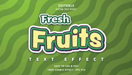 Naklejka premium banana fresh fruits editable text effect with modern and simple style, usable for logo or campaign title