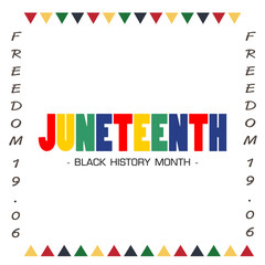 triangle four colors with caption for juneteenth day