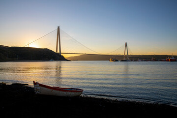 Fototapeta na wymiar Bosphorus 3rd bridge yavuz sultan selim bridge