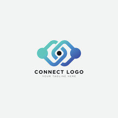 connection human logo vector partnership