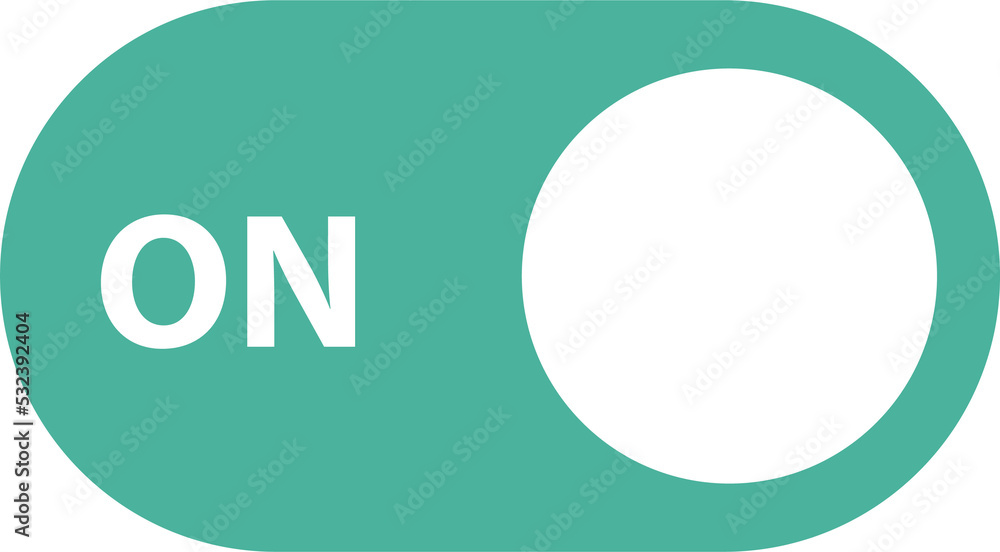 Poster on switch icon. power symbol for user interface. toggle flat design for apps.