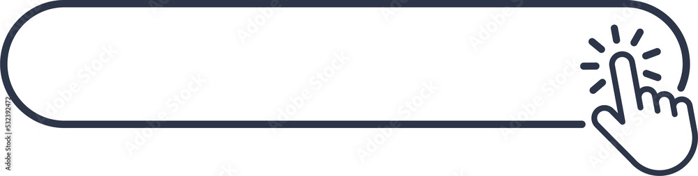 Fototapete Click cursor blank button icon. Png hand pointer clicking banner. Click cursor single button with hand pointer clicking.